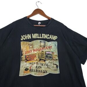 John Mellencamp Tour Shirt 2XL Sad Clowns and Hillbillies 2017 Black Band Tee 2X